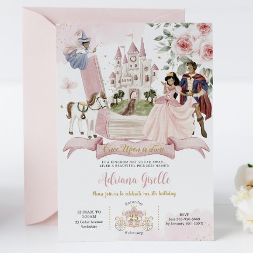 Fairytale Book Once Upon a Time Princess Birthday Invitation