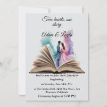 Fairytale Book One Story Water wedding Invitation