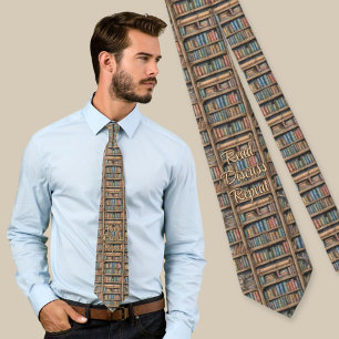 Fairytale Bookshelf Pattern Neck Tie