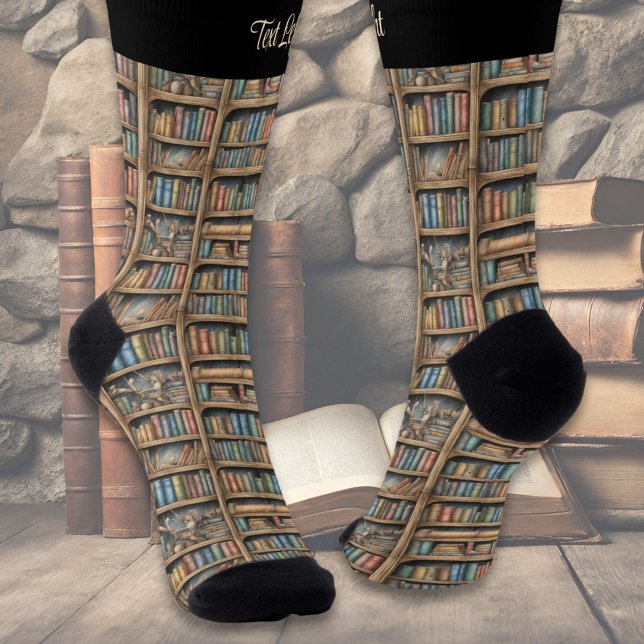 Fairytale Bookshelf Pattern Socks (Creator Uploaded)