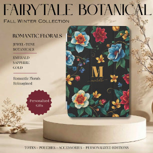 Fairytale Botanical Pattern Monogram Script iPad Mini Cover