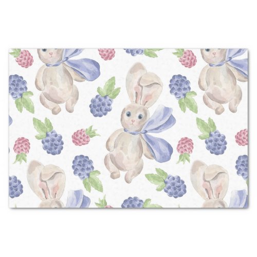 Fairytale Bunny Rabbit with Florals Pattern Tissue Paper