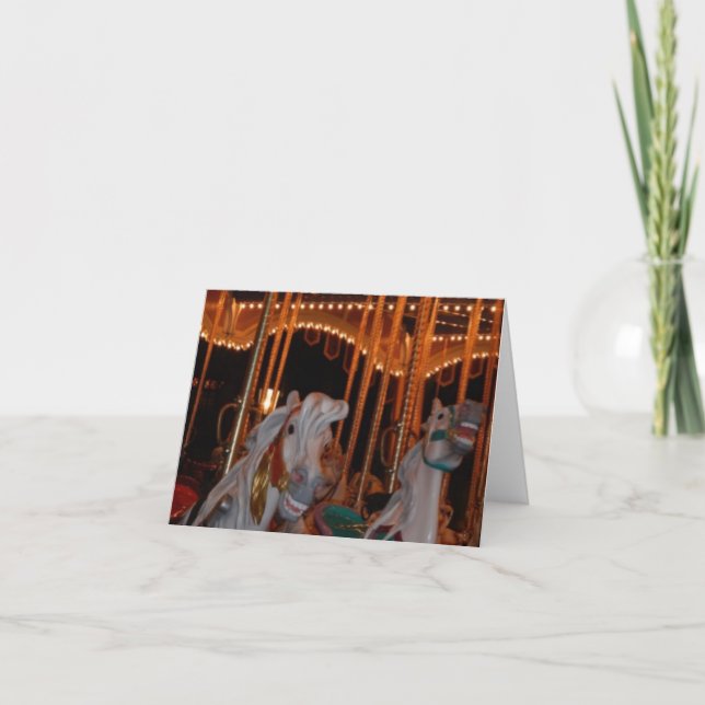 Fairytale Carousel Photo Design Letterpress Thank You Card (Front)