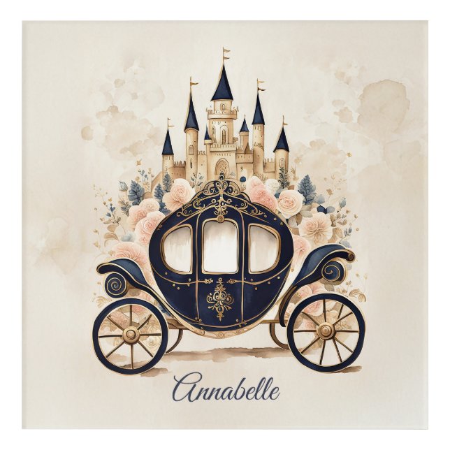 Fairytale Carriage and Castle Acrylic Print (Front)