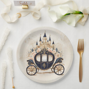 Fairytale Carriage and Castle Paper Plates