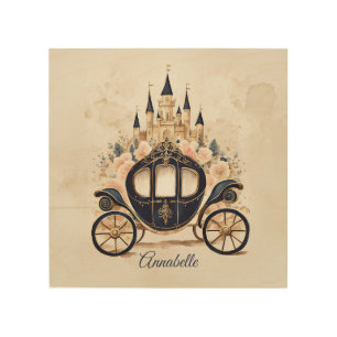 Fairytale Carriage and Castle Wood Wall Art