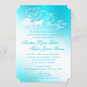 Fairytale Carriage Aqua Invitation