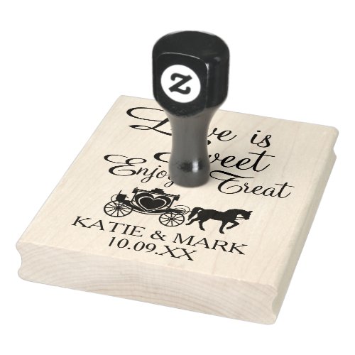 Fairytale Carriage Love is Sweet Rubber Stamp