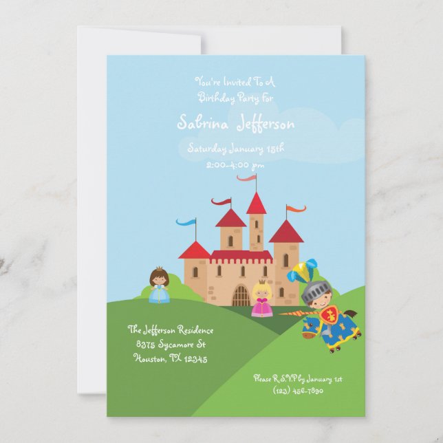 Fairytale Castle  5x7 Birthday Party Invitation (Front)