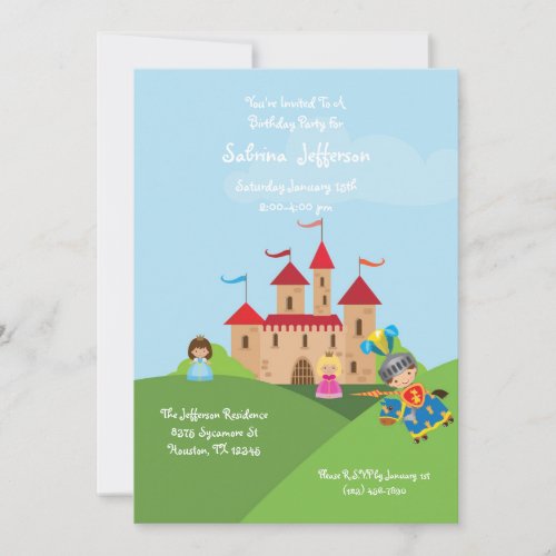 Fairytale Castle  5x7 Birthday Party Invitation