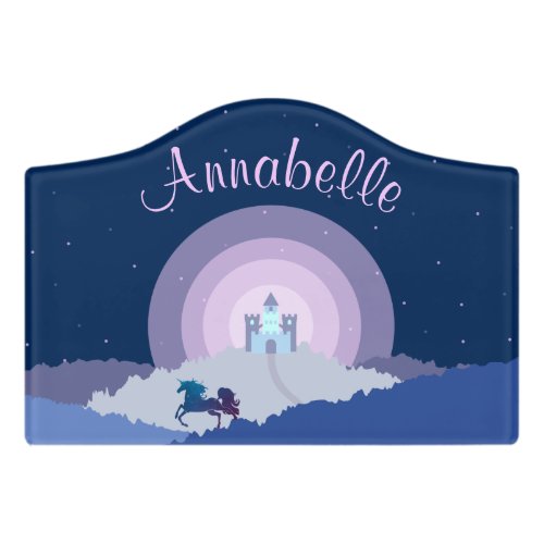 Fairytale Castle and Unicorn Personalised Door Sign