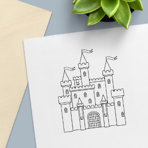Fairytale Castle DIY Coloring Line Art Self-inking Stamp