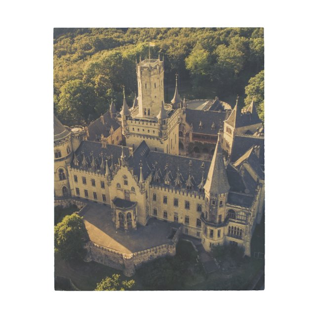 Fairytale Castle in Forest Wood Wall Art (Front)