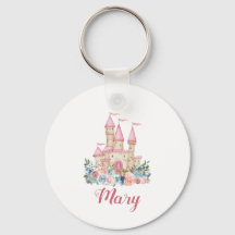 Fairytale Castle Kids Name Soft Colors Floral Cute