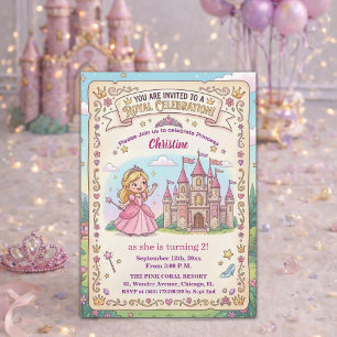 Fairytale Castle Princess 2nd Birthday Party Invitation