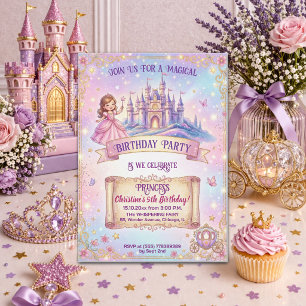 Fairytale Castle Princess 5th Birthday Party Invitation