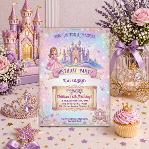 Fairytale Castle Princess 6th Birthday Party Invitation