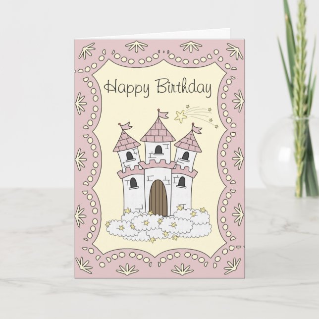 Fairytale Castle Princess Birthday Card (Front)