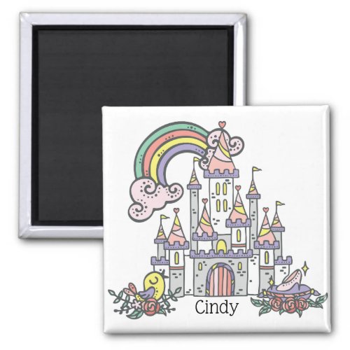 Fairytale Castle Princess Custom Name    Magnet