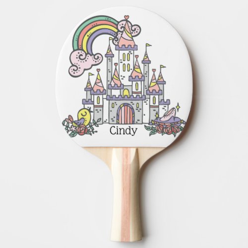 Fairytale Castle Princess Custom Name      Ping Pong Paddle