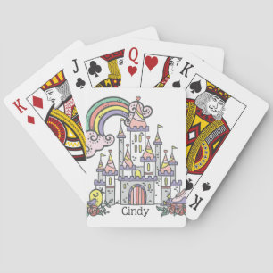 Fairytale Castle Princess Custom Name Poker Cards