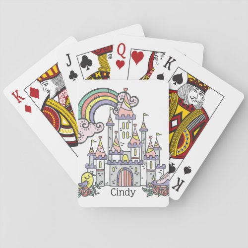 Fairytale Castle Princess Custom Name       Poker Cards