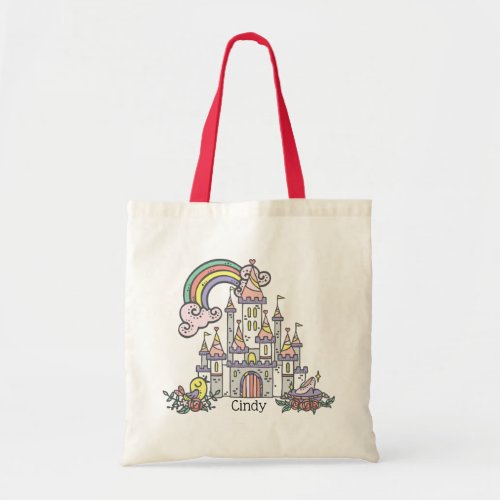 Fairytale Castle Princess Custom Name      Tote Bag