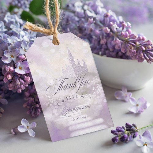 Fairytale Castle Quinceanera LavenderLilac ID1030 Gift Tags