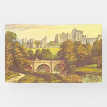 Fairytale Castle Vintage Illustration Backdrop Banner by Sideview at Zazzle