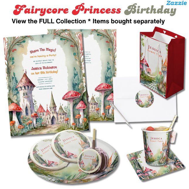 Fairytale Castle Wedding Fairycore Mushrooms Magic Invitation (Creator Uploaded)