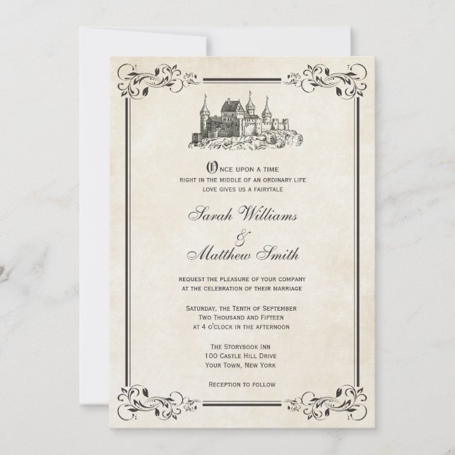 Fairytale Castle Wedding Invitations (Front)