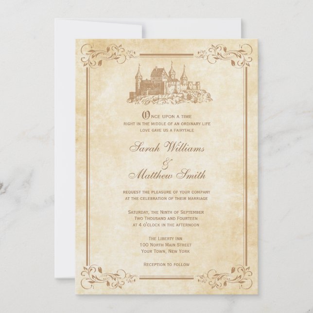 Fairytale Castle Wedding Invitations (Front)