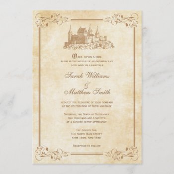 Fairytale Castle Wedding Invitations by PMCustomWeddings at Zazzle