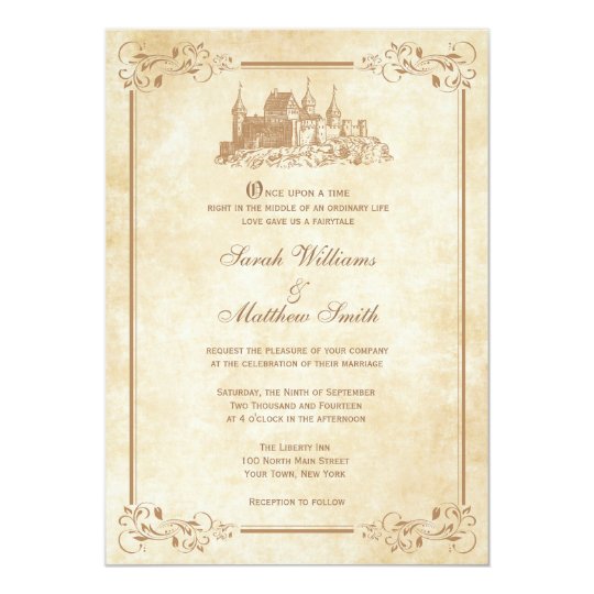 fairytale castle wedding invitations