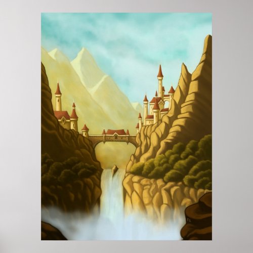 fairytale castles fantasy landscape poster