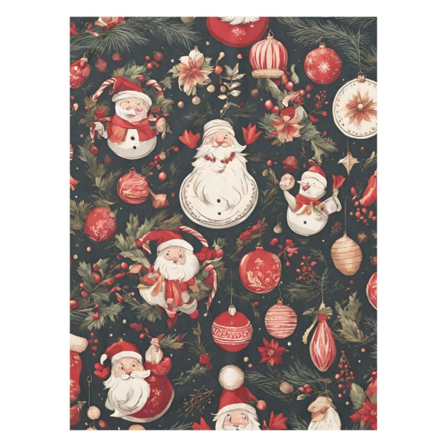fairytale Christmas decorations, leaves, flowers Tablecloth (Front)
