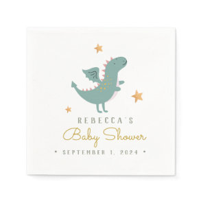Fairytale Cute Dragon Baby Shower Napkins