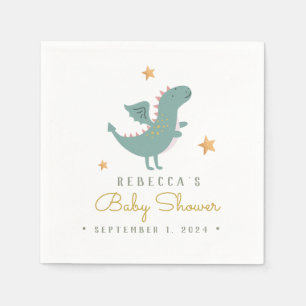 Fairytale Cute Dragon Baby Shower Napkins