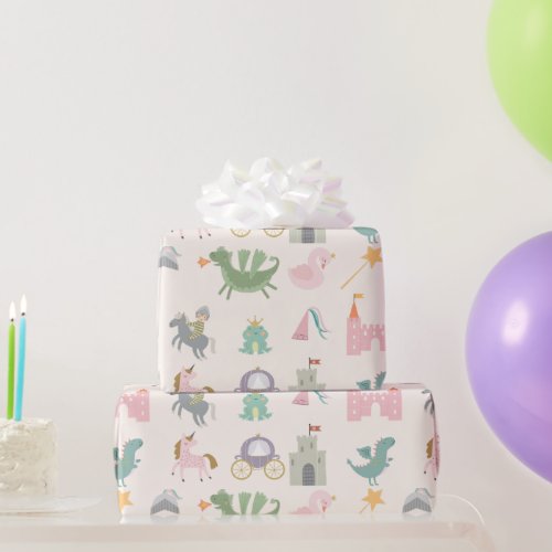 Fairytale Cute Dragon Wrapping Paper