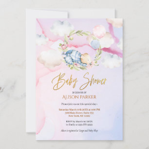 Fairytale Cute Forest Sleep Bear   Baby Shower Invitation