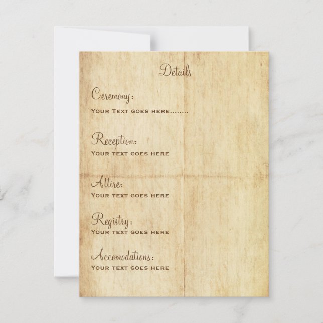 Fairytale Details Card Portriat - Brown Text (Front)