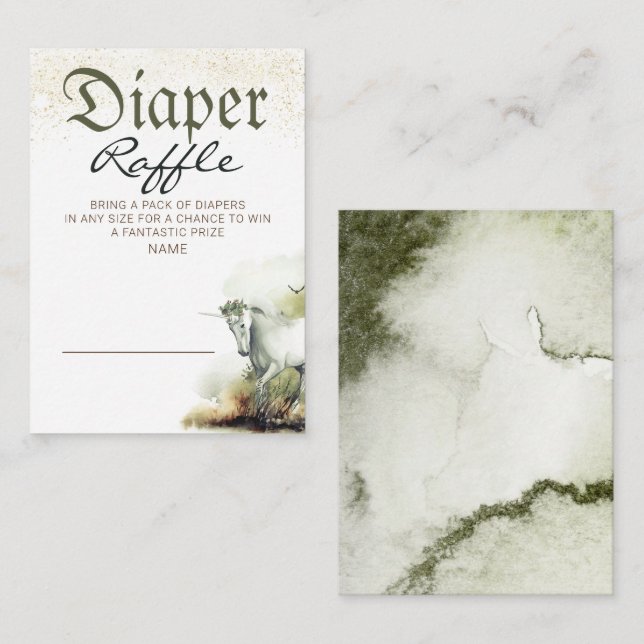Fairytale Diaper Raffle Baby Shower Game Tickets Enclosure Card (Front/Back)