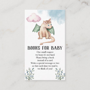 Fairytale Dragon Baby Shower Books For Baby Enclosure Card