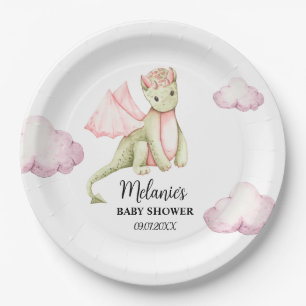 Fairytale Dragon Baby Shower Paper Plates