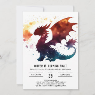Fairytale Dragon Birthday Digital Invitation