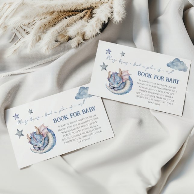 Fairytale Dreamy Dragon Baby Shower Book Request Enclosure Card (Creator Uploaded)