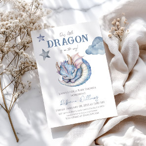 Fairytale Dreamy Dragon Baby Shower  Invitation