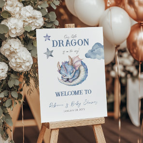 Fairytale Dreamy Dragon Baby Shower Welcome Sign
