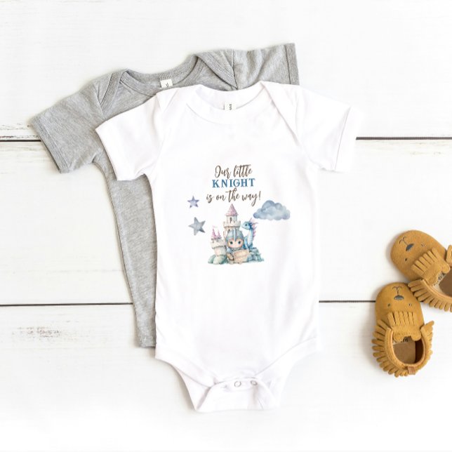 Fairytale Dreamy Dragon Blue Knight Baby Shower  Baby Bodysuit (Creator Uploaded)