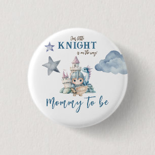 Fairytale Dreamy Dragon Blue Knight Baby Shower Button